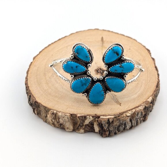 Navajo Naja Turquoise w/ Pyrites Bracelet Sterling‎ Silver Size 6.25in*** - Picture 3 of 10